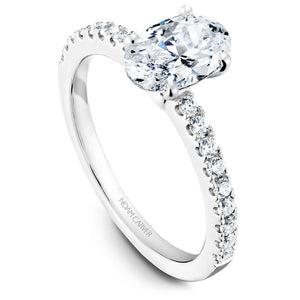 Noam Carver White Gold Peg Head Semi Mount Diamond Solitaire Engagement Ring Setting