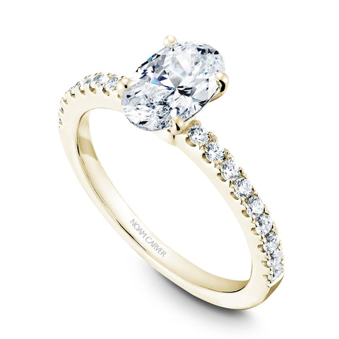 Noam Carver Yellow Gold Solitaire Engagement Ring Setting (0.28 CTW)