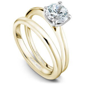 Noam Carver Yellow Gold Solitaire Engagement Ring Setting with White Prongs