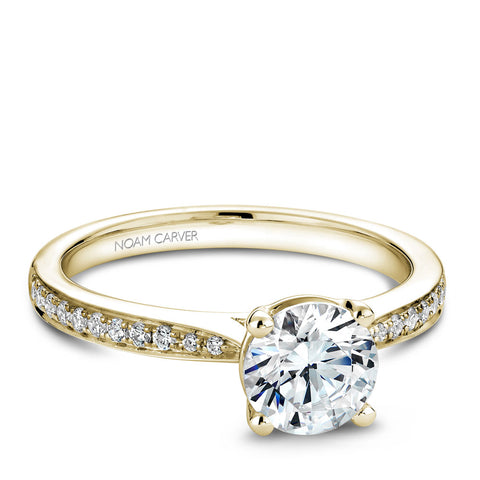 Noam Carver Yellow Gold Diamond Engagement Ring Setting  (0.16 CTW)