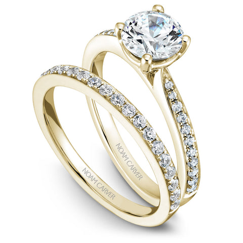 Noam Carver Yellow Gold Diamond Engagement Ring Setting  (0.16 CTW)