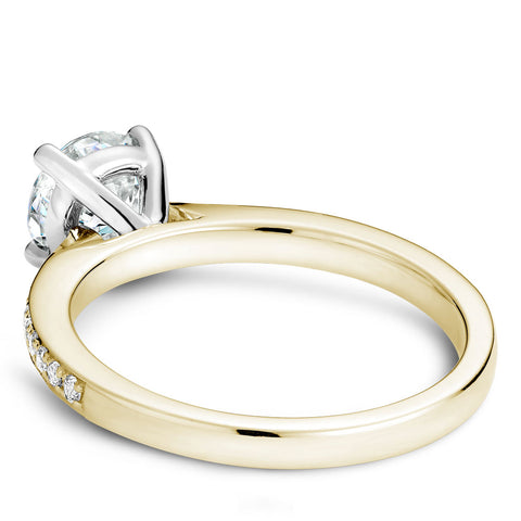 Noam Carver Yellow Gold Diamond Engagement Ring Setting with White Prongs (0.16 CTW)