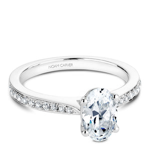 Noam Carver White Gold Diamond Engagement Ring Setting with Pear Center Stone (0.17 CTW)