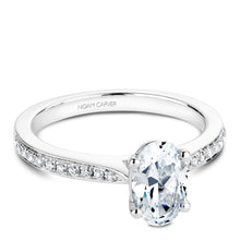 Load image into Gallery viewer, Noam Carver White Gold Diamond Engagement Ring with Oval Center Stone (0.17 CTW)