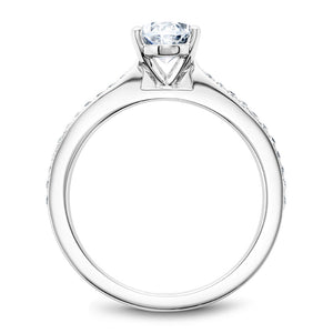 Noam Carver White Gold Diamond Engagement Ring with Oval Center Stone (0.17 CTW)