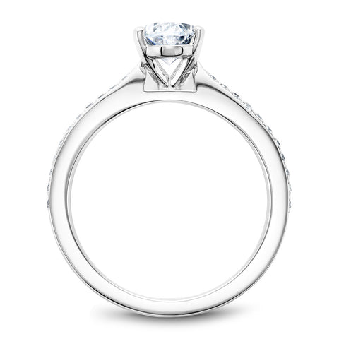 Noam Carver White Gold Diamond Engagement Ring Setting with Pear Center Stone (0.17 CTW)