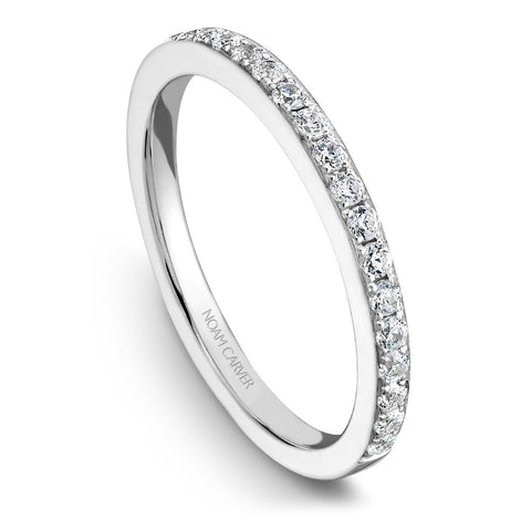 Noam Carver White Gold Diamond Engagement Ring with Oval Center Stone (0.17 CTW)
