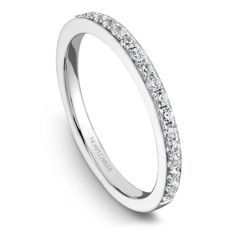 Noam Carver White Gold Diamond Engagement Ring Setting with Pear Center Stone (0.17 CTW)