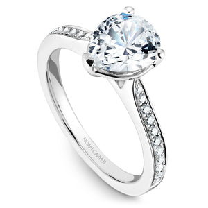 Noam Carver White Gold Diamond Engagement Ring Setting with Pear Center Stone (0.17 CTW)