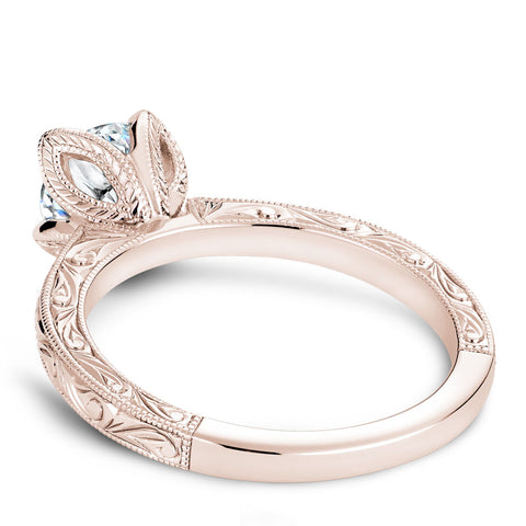 Noam Carver Rose Gold Carved Shank Engagement Ring Setting