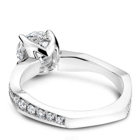 Noam Carver White Gold Curved Channel Set Euro Shank Engagement Ring Setting (0.61 CTW)