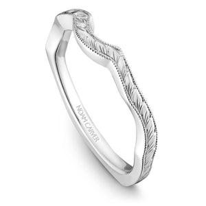 Noam Carver White Gold Carved Euro Shank Engagement Ring Setting (0.09 CTW)