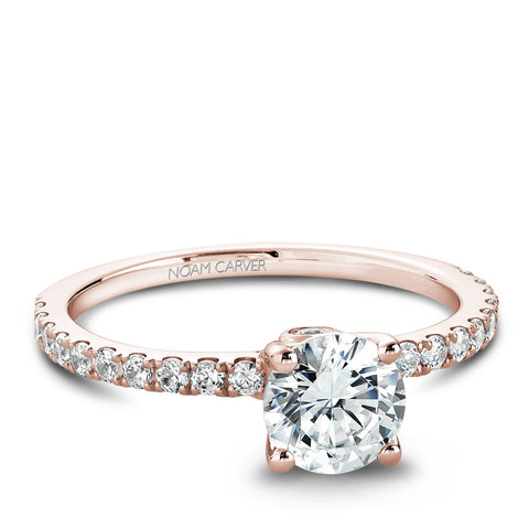 Noam Carver Rose Gold Diamond Engagement Ring Setting (0.34 CTW)