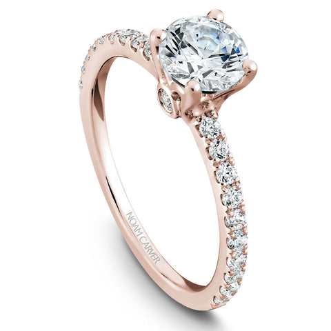 Noam Carver Rose Gold Diamond Engagement Ring Setting (0.34 CTW)