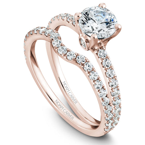 Noam Carver Rose Gold Diamond Engagement Ring Setting (0.34 CTW)