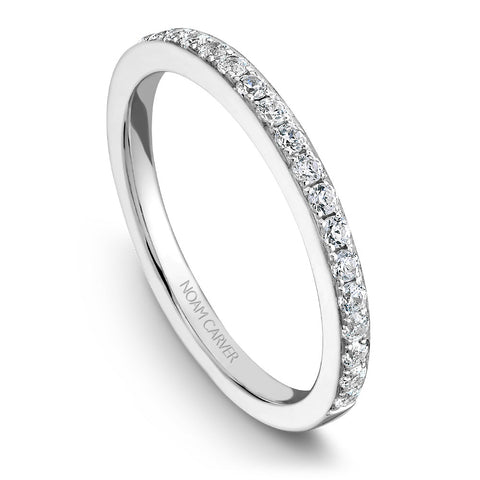 Noam Carver White Gold Channel Set Diamond Engagement Ring Setting with Halo (0.55 CTW)