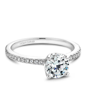 Noam Carver White Gold Diamond Engagement Ring Setting (0.16 CTW)