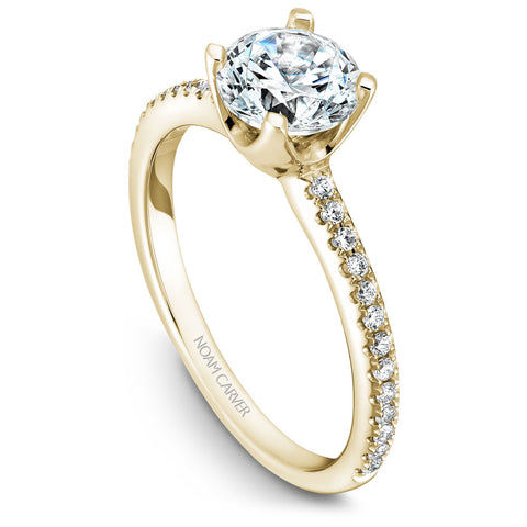 Noam Carver Yellow Gold Diamond Engagement Ring Setting (0.16 CTW)