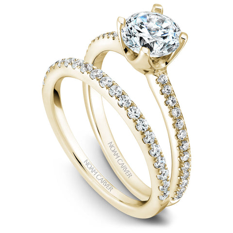 Noam Carver Yellow Gold Diamond Engagement Ring Setting (0.16 CTW)