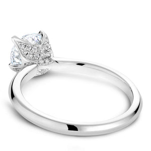 Noam Carver White Gold Solitaire Engagement Ring Setting with Diamond Crown (0.13 CTW)