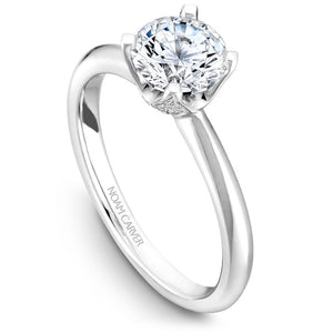 Noam Carver White Gold Solitaire Engagement Ring Setting with Diamond Crown (0.13 CTW)