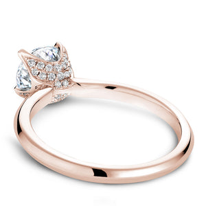 Noam Carver Rose Gold Solitaire Engagement Ring with Diamond Crown (0.13 CTW)