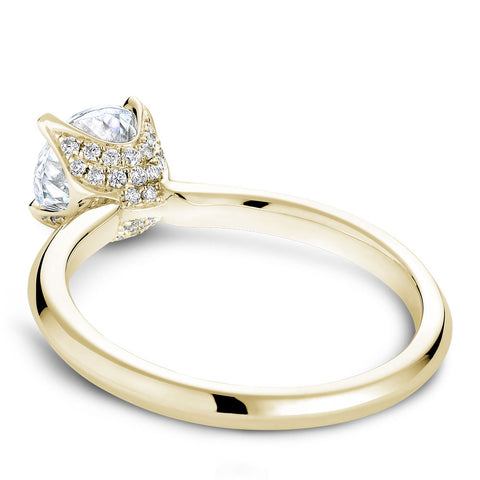 Noam Carver Yellow Gold Solitaire Engagement Ring Setting with Diamond Crown (0.13 CTW)