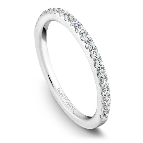 Noam Carver White Gold Diamond Engagement Ring Setting with Halo (0.42 CTW)