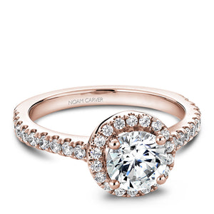 Noam Carver Rose Gold Diamond Engagement Ring with Halo (0.42 CTW)