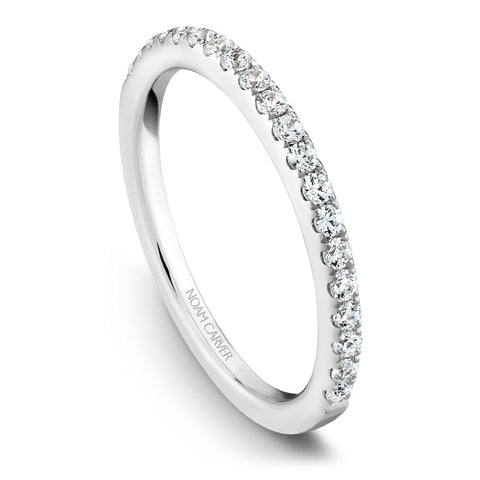 Noam Carver White Gold Diamond Engagement Ring Setting with Cushion Center Stone and Halo (0.44 CTW)