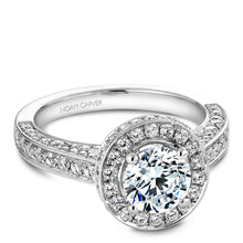 Load image into Gallery viewer, Noam Carver White Gold 3-Sided Channel Set Diamond Engagement Ring with Halo (1.11 CTW)