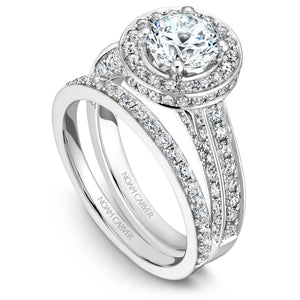 Noam Carver White Gold 3-Sided Channel Set Diamond Engagement Ring with Halo (1.11 CTW)