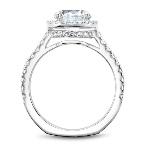 Noam Carver White Gold Diamond Engagement Ring Setting with Halo (0.55 CTW)