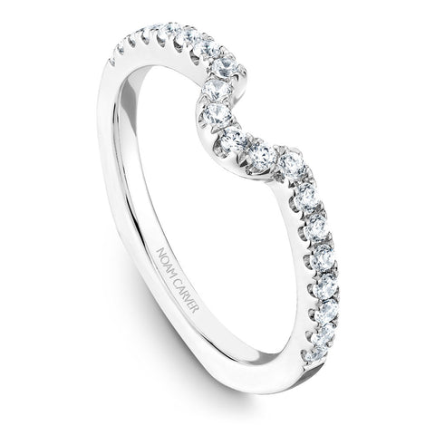 Noam Carver White Gold Diamond Engagement Ring Setting with Halo (0.55 CTW)