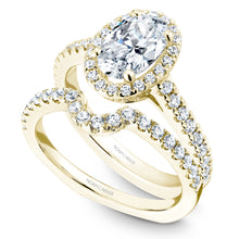 Load image into Gallery viewer, Noam Carver Yellow Gold Diamond Engagement Ring with Oval Center Stone and Halo (0.57 CTW)