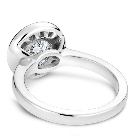 Noam Carver White Gold Bezel Diamond Halo Engagement Ring Setting (0.37 CTW)