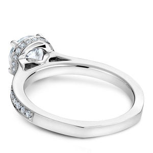 Noam Carver White Gold Diamond Euro Shank Engagement Ring Setting with Diamond Accents (0.28 CTW)