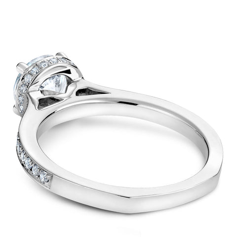 Noam Carver White Gold Diamond Euro Shank Engagement Ring with Diamond Accents (0.28 CTW)