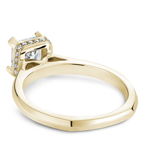 Noam Carver Yellow Gold Knife Edge Euro Shank Engagement Ring with Princess Center Stone (0.10 CTW)