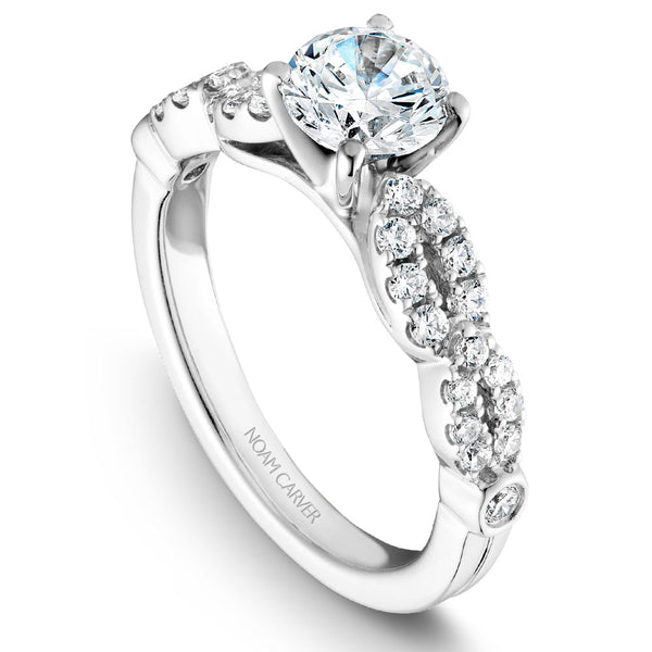 Noam Carver White Gold Twist Shank Engagement Ring Setting (0.41 CTW)