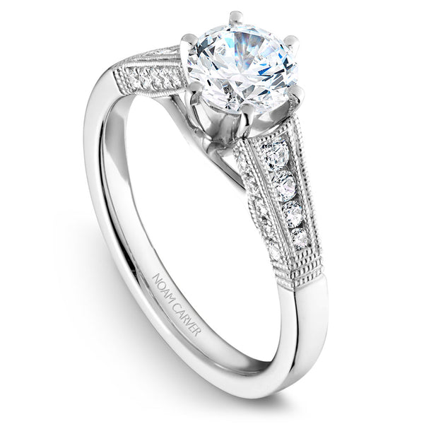 Noam Carver White Gold Vintage Diamond Engagement Ring Setting (0.32 CTW)
