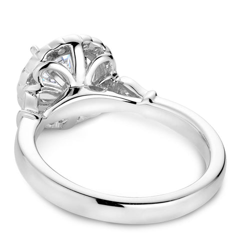 Noam Carver White Gold Engagement Ring Setting with Diamond and Milgrain Halo (0.22 CTW)