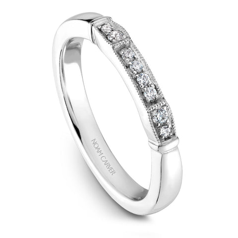 Noam Carver White Gold Diamond Engagement Ring Setting with Halo and Rose Gold Accent (0.23 CTW)