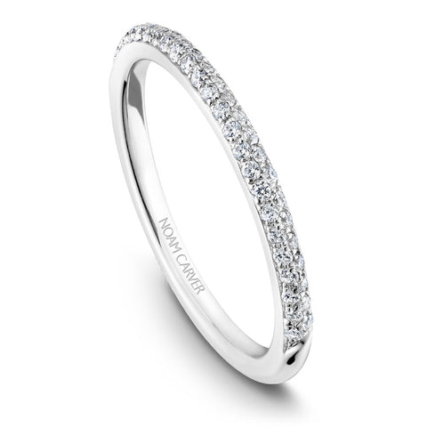 Noam Carver White Gold Diamond Knife Edge Engagement Ring Setting with Halo (0.75 CTW)