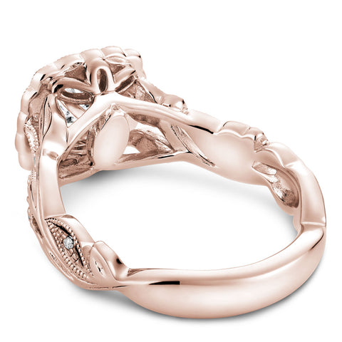 Noam Carver Rose Gold Halo Diamond Engagement Ring Setting with Floral Shank (0.30 CTW)