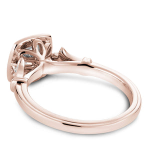 Noam Carver Rose Gold Vintage Diamond Engagement Ring Setting with Milgrain Accents and Halo (0.15 CTW)