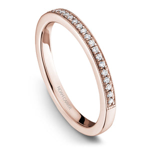 Noam Carver Rose Gold Vintage Diamond Engagement Ring Setting with Milgrain Accents and Halo (0.15 CTW)