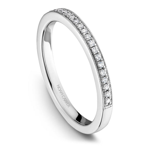 Noam Carver White Gold Halo Oval Diamond Engagement Ring Setting with Accent Diamonds (0.17 CTW)