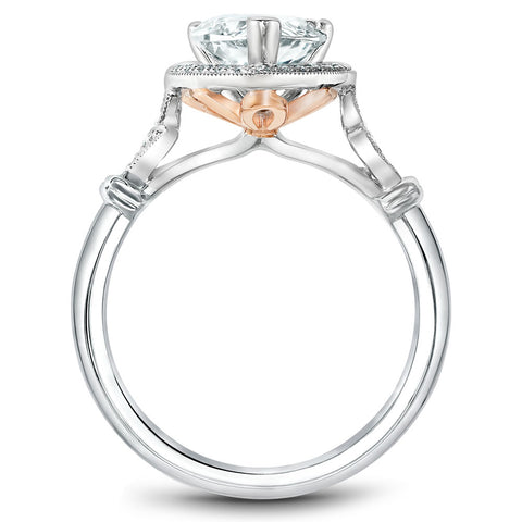 Noam Carver White Gold Halo Pear Diamond Engagement Ring Setting with Accent Diamonds (0.17 CTW)