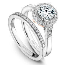 Load image into Gallery viewer, Noam Carver White Gold Halo Diamond Engagement Ring with Accent Diamonds (0.16 CTW)